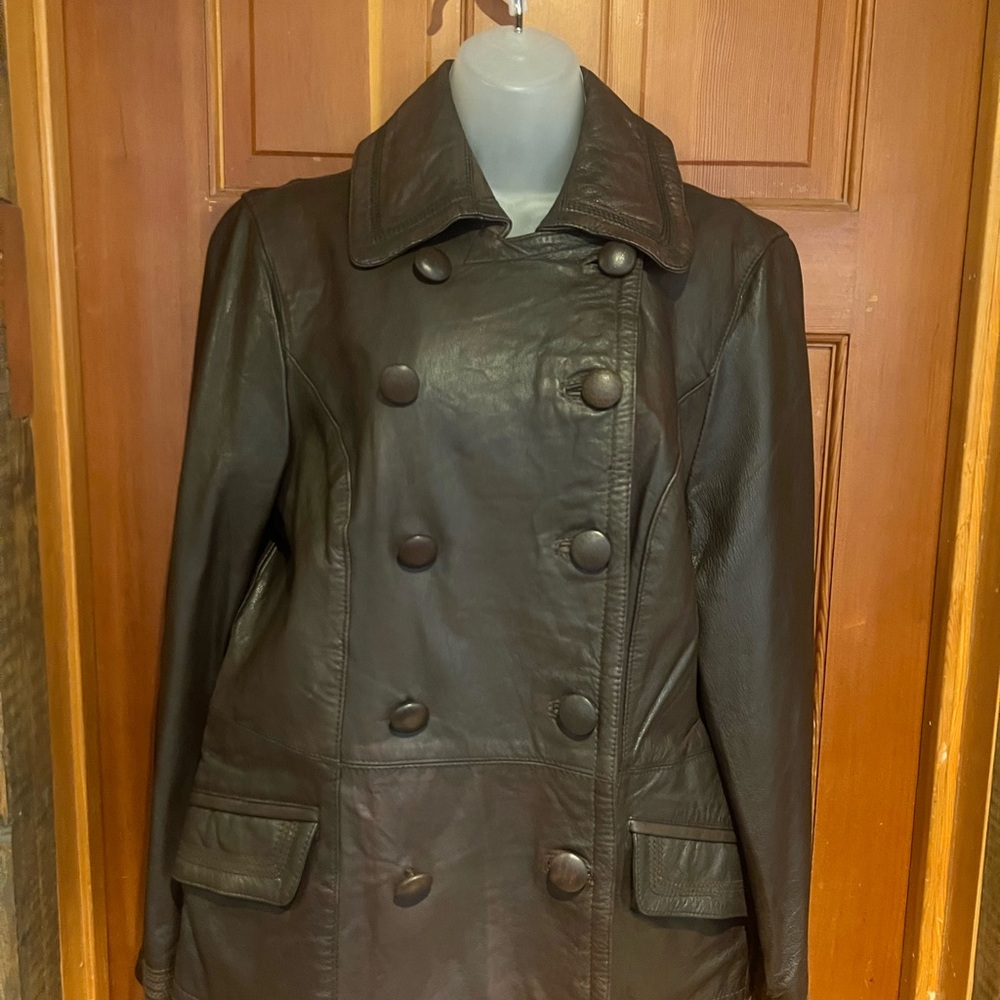 Ruff Hewn Women's Dark Brown Pea Coat - Picture 4 of 7